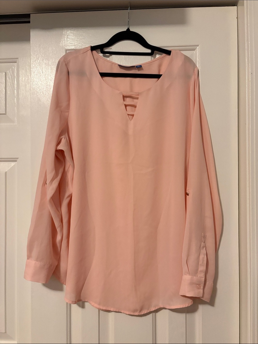 Apt. 9 Light Pink Ladder-Detail V-Neck Blouse